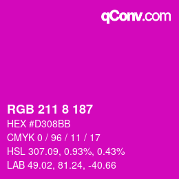 Color code: RGB 211 8 187 | qconv.com