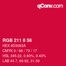 Color code: RGB 211 8 58 | qconv.com