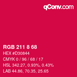 Color code: RGB 211 8 68 | qconv.com