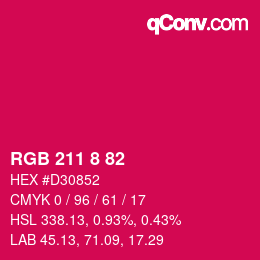 カラーコード: RGB 211 8 82 | qconv.com