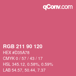 カラーコード: RGB 211 90 120 | qconv.com