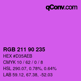 Farbcode: RGB 211 90 235 | qconv.com
