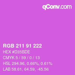 Color code: RGB 211 91 222 | qconv.com