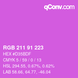 Color code: RGB 211 91 223 | qconv.com