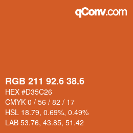 カラーコード: RGB 211 92.6 38.6 | qconv.com