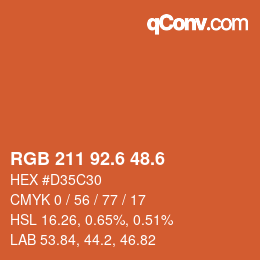カラーコード: RGB 211 92.6 48.6 | qconv.com