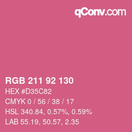 颜色代码: RGB 211 92 130 | qconv.com