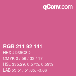 カラーコード: RGB 211 92 141 | qconv.com