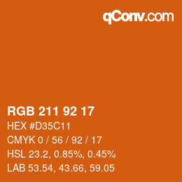 カラーコード: RGB 211 92 17 | qconv.com
