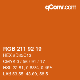 颜色代码: RGB 211 92 19 | qconv.com