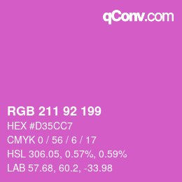 颜色代码: RGB 211 92 199 | qconv.com