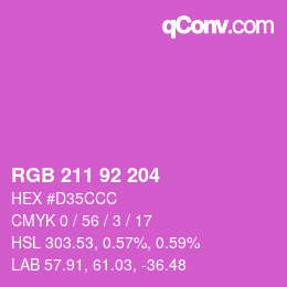 颜色代码: RGB 211 92 204 | qconv.com