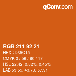 カラーコード: RGB 211 92 21 | qconv.com