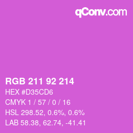 カラーコード: RGB 211 92 214 | qconv.com
