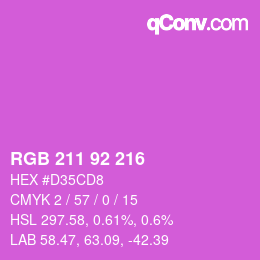 カラーコード: RGB 211 92 216 | qconv.com