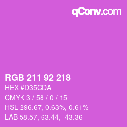 カラーコード: RGB 211 92 218 | qconv.com