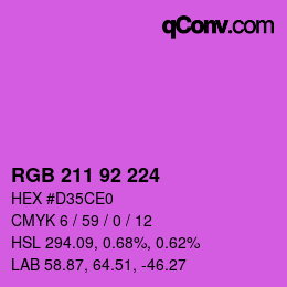 Color code: RGB 211 92 224 | qconv.com
