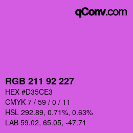 Color code: RGB 211 92 227 | qconv.com