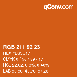 カラーコード: RGB 211 92 23 | qconv.com