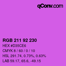 颜色代码: RGB 211 92 230 | qconv.com