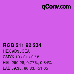 Color code: RGB 211 92 234 | qconv.com