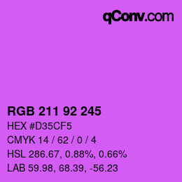 颜色代码: RGB 211 92 245 | qconv.com