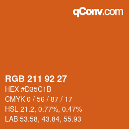 颜色代码: RGB 211 92 27 | qconv.com
