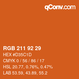颜色代码: RGB 211 92 29 | qconv.com