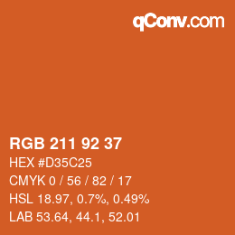 カラーコード: RGB 211 92 37 | qconv.com