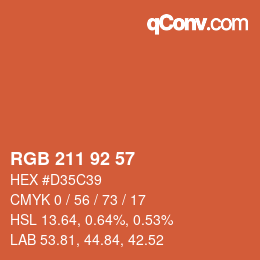 カラーコード: RGB 211 92 57 | qconv.com