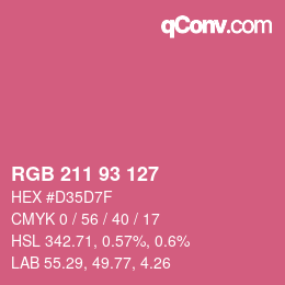 Color code: RGB 211 93 127 | qconv.com