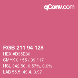 Color code: RGB 211 94 128 | qconv.com
