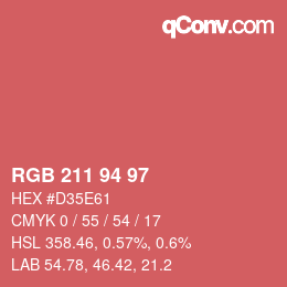 Color code: RGB 211 94 97 | qconv.com