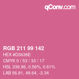 Color code: RGB 211 99 142 | qconv.com