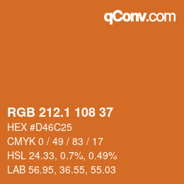 カラーコード: RGB 212.1 108 37 | qconv.com