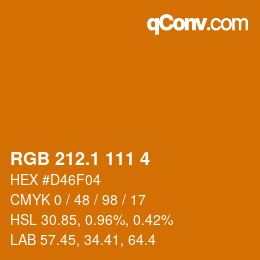 カラーコード: RGB 212.1 111 4 | qconv.com