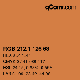 カラーコード: RGB 212.1 126 68 | qconv.com