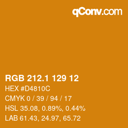 カラーコード: RGB 212.1 129 12 | qconv.com