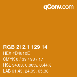 カラーコード: RGB 212.1 129 14 | qconv.com