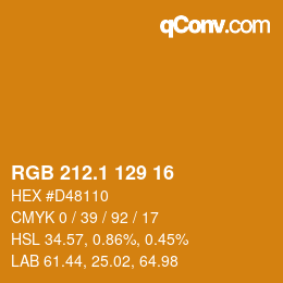 カラーコード: RGB 212.1 129 16 | qconv.com