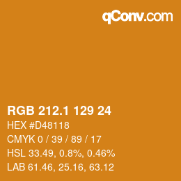 カラーコード: RGB 212.1 129 24 | qconv.com