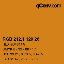カラーコード: RGB 212.1 129 26 | qconv.com