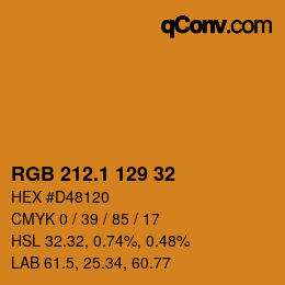 カラーコード: RGB 212.1 129 32 | qconv.com