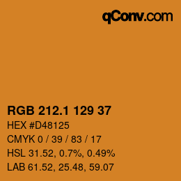 カラーコード: RGB 212.1 129 37 | qconv.com