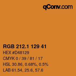 カラーコード: RGB 212.1 129 41 | qconv.com