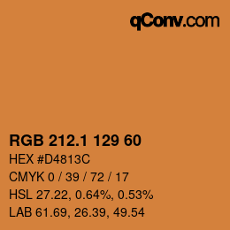 カラーコード: RGB 212.1 129 60 | qconv.com