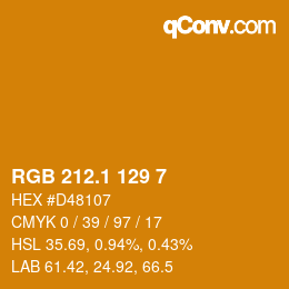 カラーコード: RGB 212.1 129 7 | qconv.com