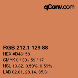 カラーコード: RGB 212.1 129 88 | qconv.com