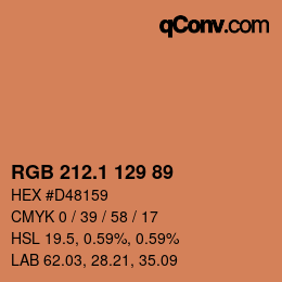 カラーコード: RGB 212.1 129 89 | qconv.com