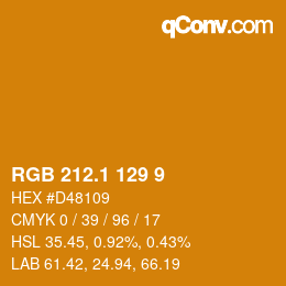 カラーコード: RGB 212.1 129 9 | qconv.com